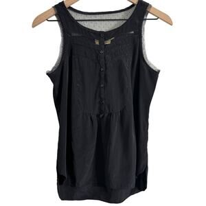 Princess Vera Wang Black Polka Dot Lace Insert Tank Top Size Small